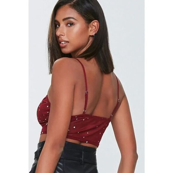 Forever 21 Stars and Moons Cropped Mesh Top Size Small - Picture 3 of 6